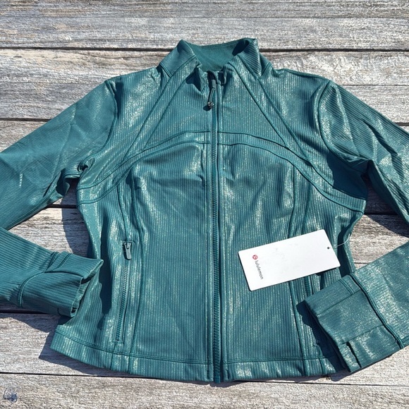 lululemon athletica Jackets & Blazers - Lululemon Cropped Define Jacket Nulu Storm Teal Shine size 12 NWT